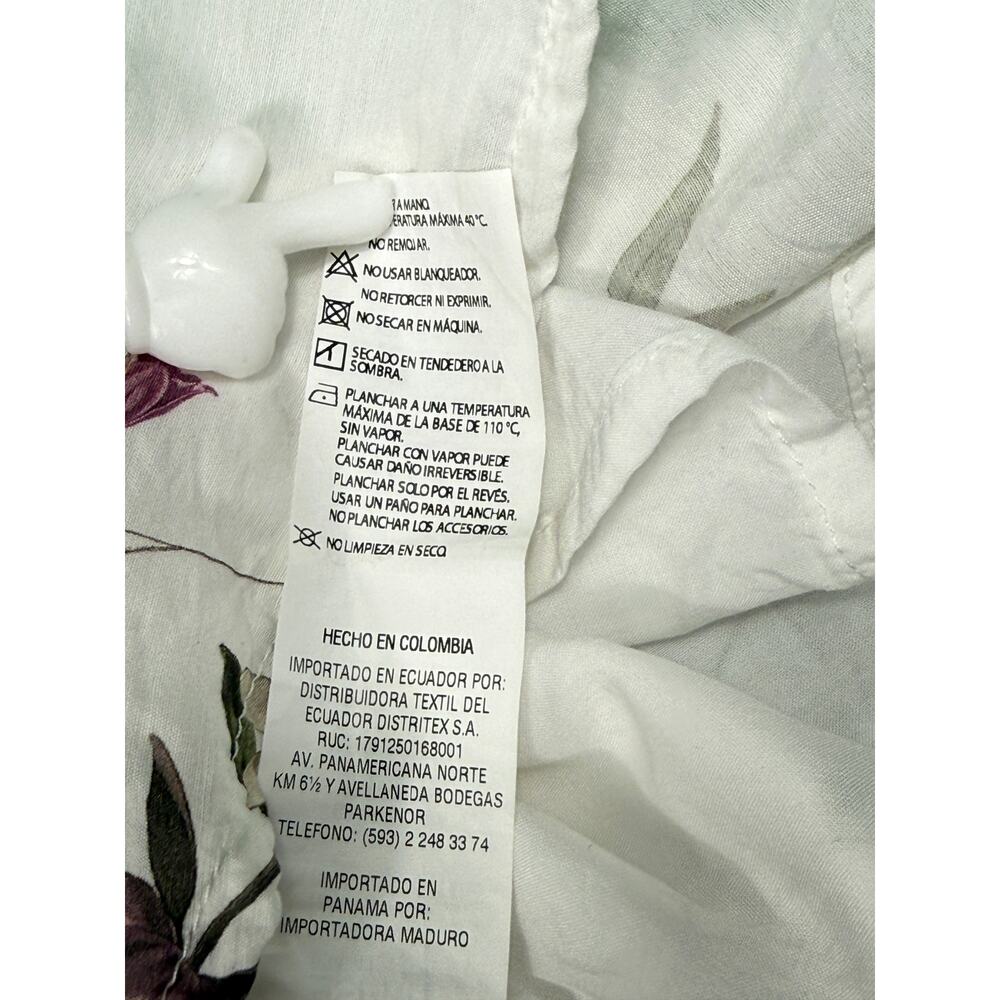 Spirit V-neck sleeveless floral tank botanical wildflower white background Sz S - Picture 10 of 10
